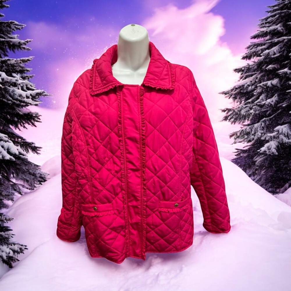 Crown & ivy pink large quilted barn jacket size large